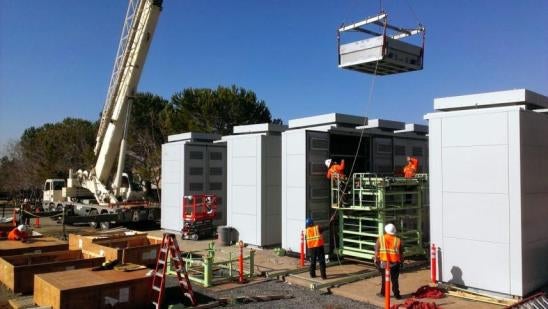 Figure 2: Installation of PG&E’s Yerba Buena battery system (Pacific Gas and Electric Company 2015) 