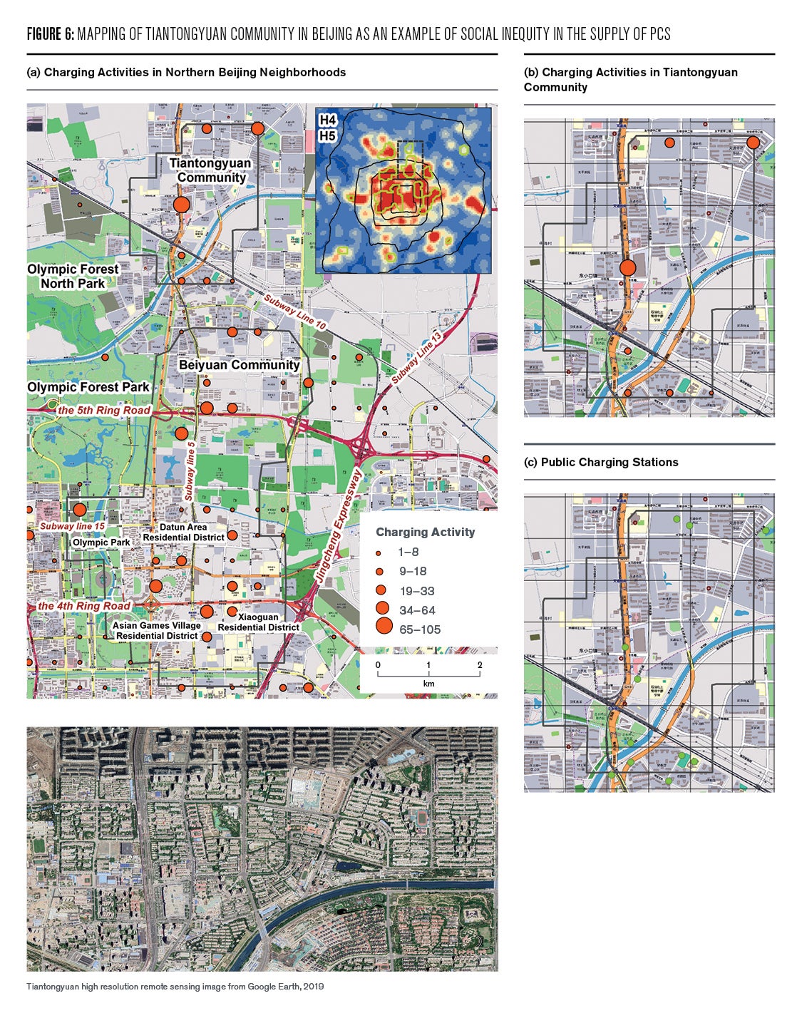 Figure 6: Mapping of Tiantongyuan community in Beijing as an example of social inequity in the supply of PCS