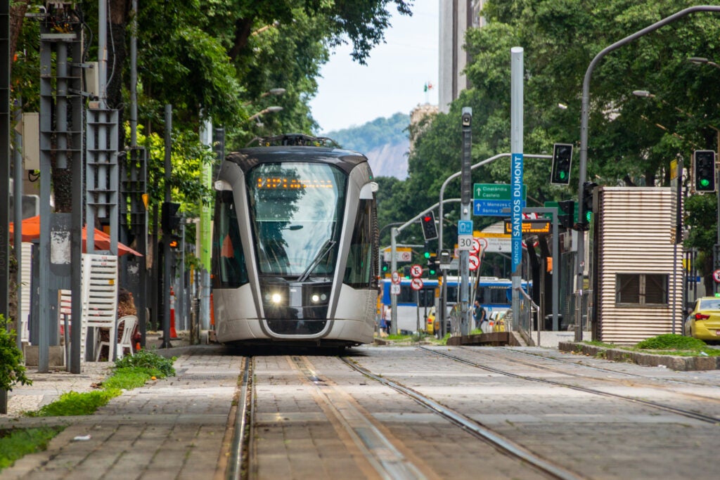 vlt train in Rio de Janeiro, Brazil - November 21, 2020: vlt train, one of the main means of transport in downtown rio de janeiro.