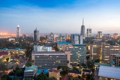 Nairobi cityscape - capital city of Kenya stock photo